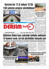 Dersim Haber gazetesi 1. sayfa