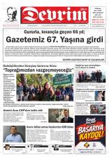 Devrim gazetesi 1. sayfa
