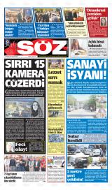 Diyarbakır Söz gazetesi 1. sayfa
