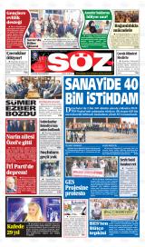 Diyarbakır Söz gazetesi 1. sayfa