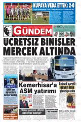 Dünden Bugüne Gündem gazetesi 1. sayfa