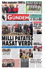 Dünden Bugüne Gündem gazetesi 1. sayfa
