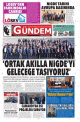 Dünden Bugüne Gündem gazetesi 1. sayfa