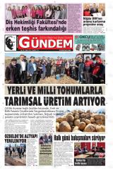 Dünden Bugüne Gündem gazetesi 1. sayfa
