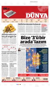 Dünya Ekonomi-Politika gazetesi 1. sayfa