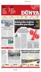 Dünya Ekonomi-Politika gazetesi 1. sayfa