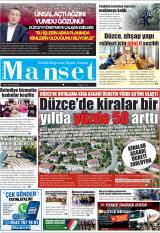Düzce Manşet gazetesi 1. sayfa
