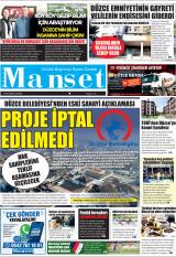 Düzce Manşet gazetesi 1. sayfa