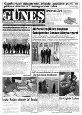 Ereğli Güneş gazetesi 1. sayfa