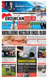 Erzincan Birlik gazetesi 1. sayfa