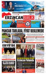 Erzincan Birlik gazetesi 1. sayfa