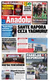 Eskişehir Anadolu gazetesi 1. sayfa