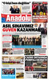Eskişehir Anadolu gazetesi 1. sayfa