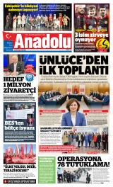 Eskişehir Anadolu gazetesi 1. sayfa