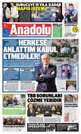 Eskişehir Anadolu gazetesi 1. sayfa