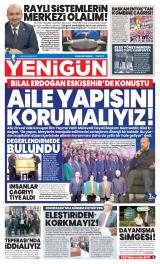 Eskişehir Yenigün gazetesi 1. sayfa