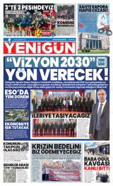 Eskişehir Yenigün gazetesi 1. sayfa