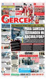 Gazete Gerçek gazetesi 1. sayfa