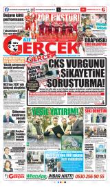Gazete Gerçek gazetesi 1. sayfa