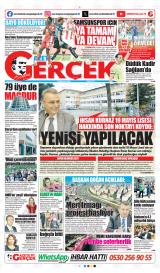 Gazete Gerçek gazetesi 1. sayfa