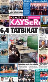 Gazete Kayseri gazetesi 1. sayfa