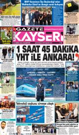 Gazete Kayseri gazetesi 1. sayfa