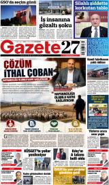 Gazete27 gazetesi 1. sayfa