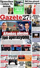 Gazete27 gazetesi 1. sayfa