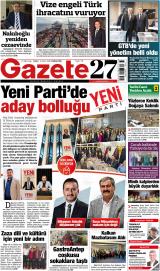 Gazete27 gazetesi 1. sayfa