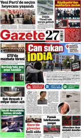 Gazete27 gazetesi 1. sayfa