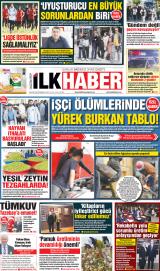 Gaziantep İlk Haber gazetesi 1. sayfa