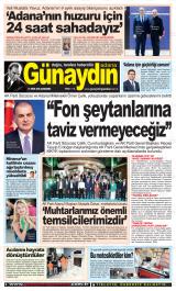 Günaydın Adana gazetesi 1. sayfa