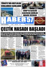 Haber 57 gazetesi 1. sayfa