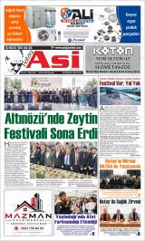 Hatay Asi gazetesi 1. sayfa
