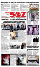 Hatay Söz gazetesi 1. sayfa