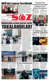 Hatay Söz gazetesi 1. sayfa