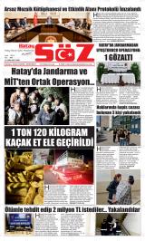 Hatay Söz gazetesi 1. sayfa