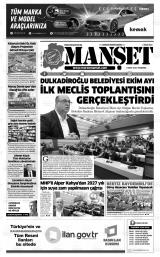 Kahramanmaraş Manşet gazetesi 1. sayfa