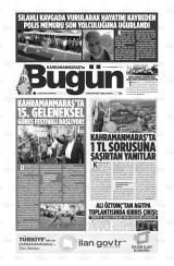 Kahramanmaraş'ta Bugün gazetesi 1. sayfa