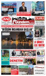 Karaman Gündem gazetesi 1. sayfa