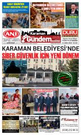 Karaman Gündem gazetesi 1. sayfa