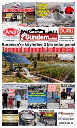 Karaman Gündem gazetesi 1. sayfa