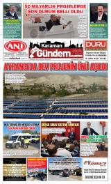 Karaman Gündem gazetesi 1. sayfa