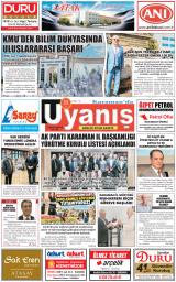 Karamanda Uyanış gazetesi 1. sayfa