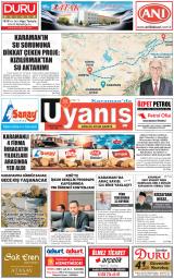 Karamanda Uyanış gazetesi 1. sayfa