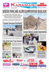 Karamanın Sesi gazetesi 1. sayfa