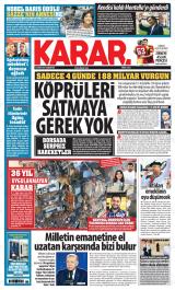 Karar gazetesi 1. sayfa