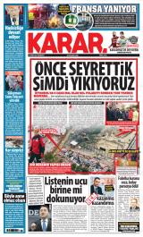 Karar gazetesi 1. sayfa