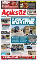 Kastamonu Açıksöz gazetesi 1. sayfa