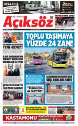 Kastamonu Açıksöz gazetesi 1. sayfa